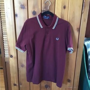Fred Perry M12 made in England polo size 44 (L) maroon